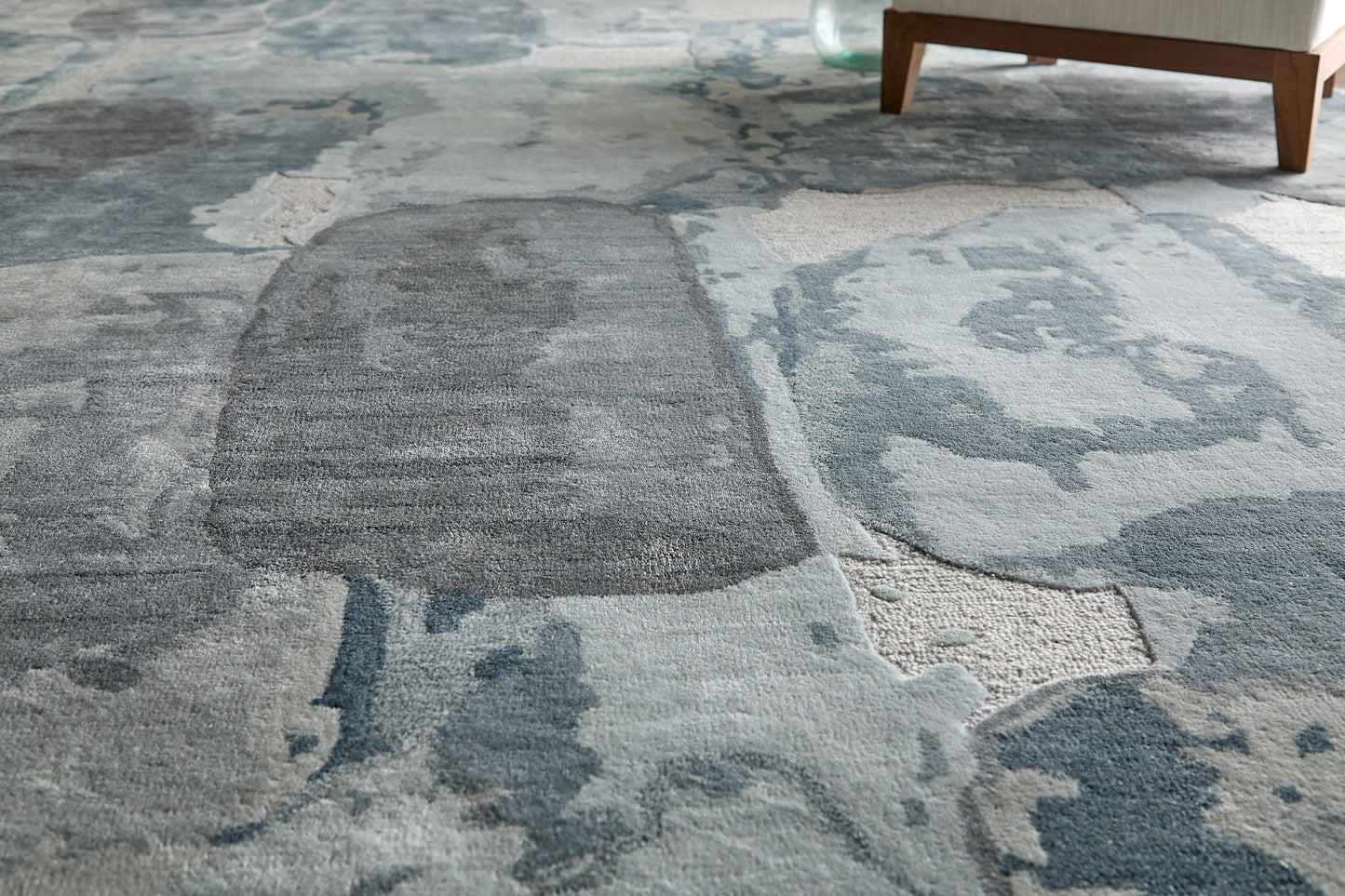 Kendall Modern/Bohemian & Eclectic Abstract/Watercolor Blue/Gray - Feizy Rug