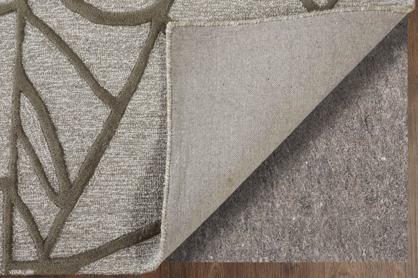 Kimball Transitional/Industrial Abstract/Geometric Gray/Taupe/Ivory - Feizy Rug