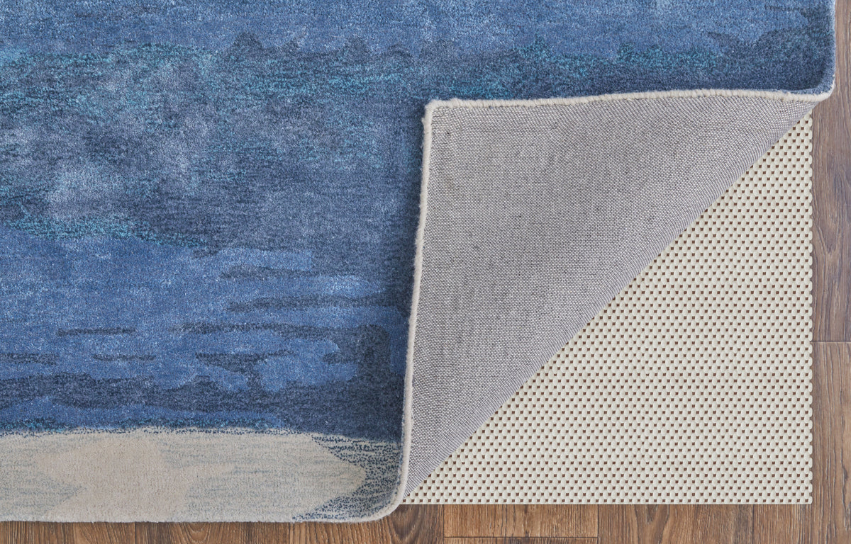 Anya Transitional/Industrial/Casual Abstract/Watercolor Blue/Ivory 8921 - Feizy Rug