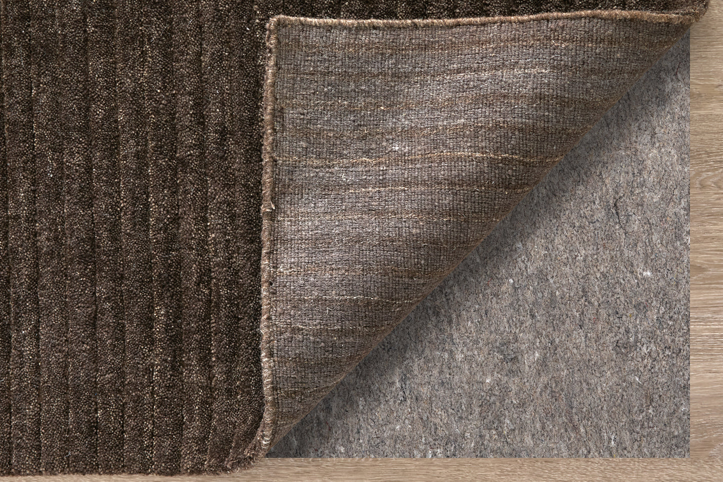 Cornerstone Modern/Casual Solid/Stripes Taupe - Feizy Rug