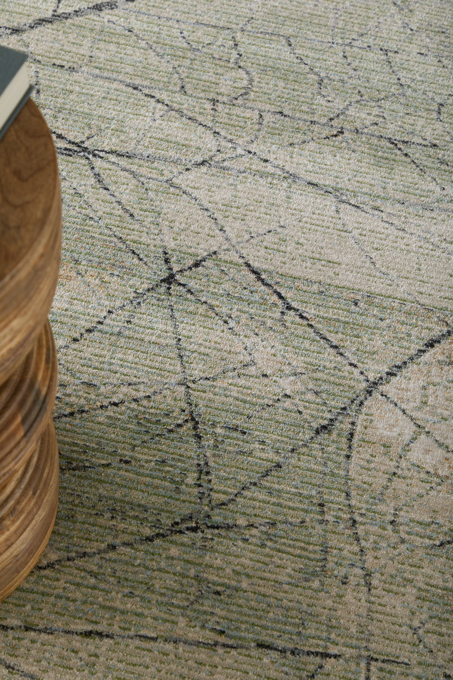 Sonora Modern/Industrial Abstract/Distressed/Floral & Botanical Green/Tan/Ivory - Feizy Rug