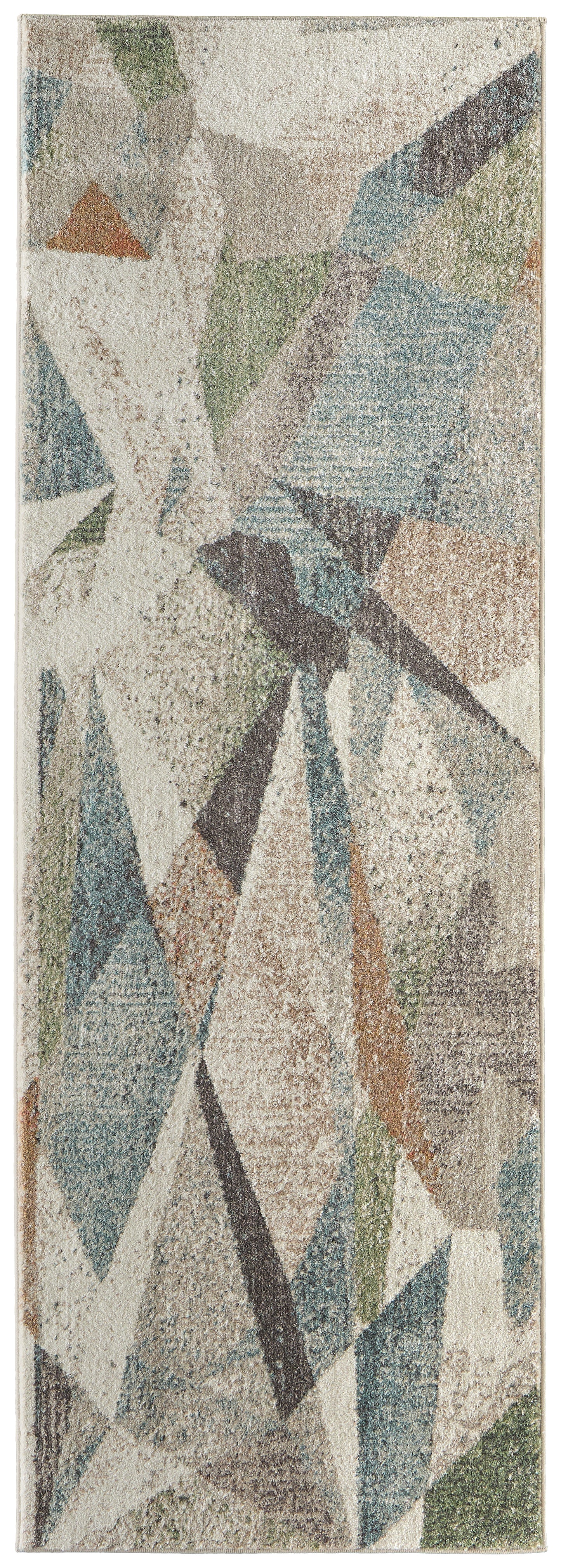 Eden Modern/Bohemian & Eclectic/Casual Color Block/Geometric/Abstract Ivory/Blue/Green - Feizy Rug
