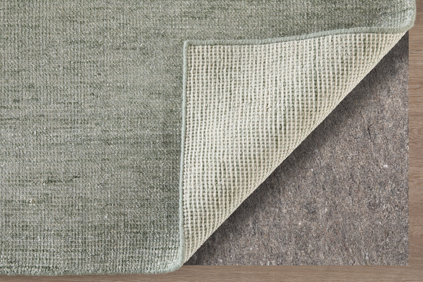 Fleetwood Modern/Casual Solid Green/Ivory - Feizy Rug