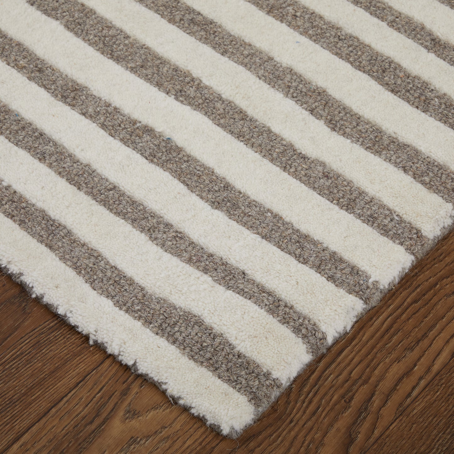Kimball Transitional/Casual Abstract/Geometric Taupe/Ivory - Feizy Rug