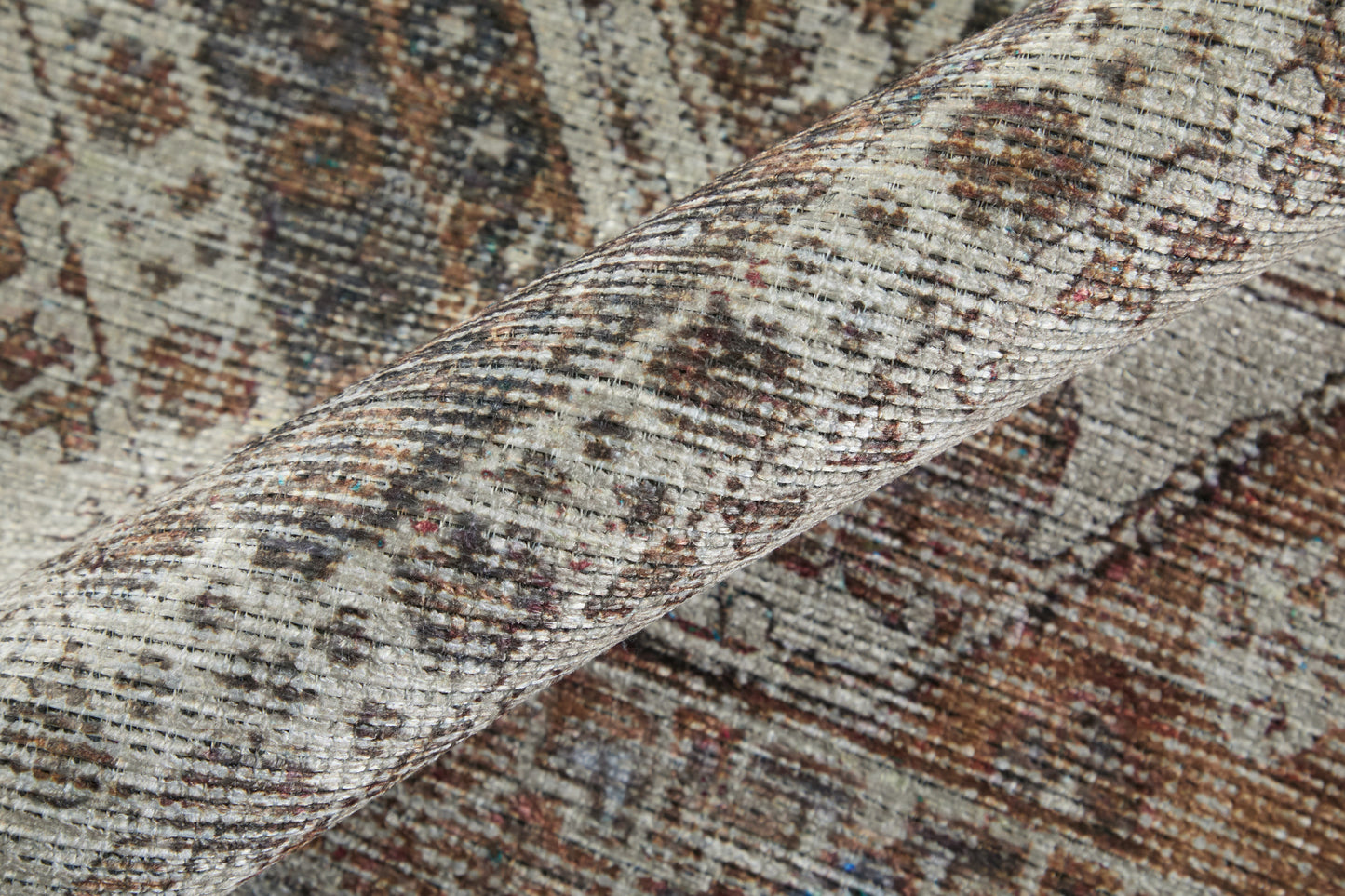 Percy Transitional/Bohemian & Eclectic/Classic Medallion/Distressed/Persian Ivory/Orange/Brown - Feizy Rug