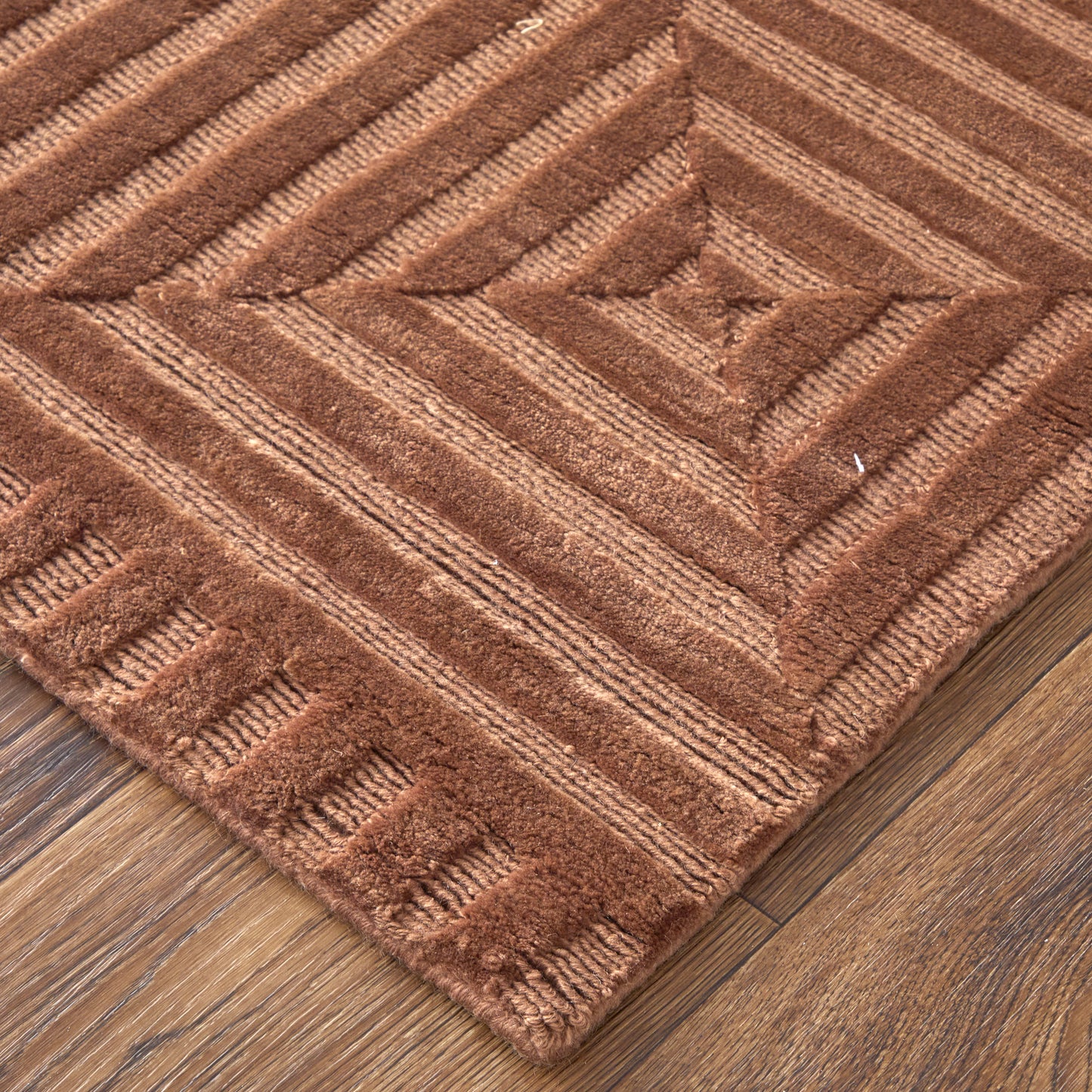 Channels Modern/Global Geometric Orange/Brown - Feizy Rug