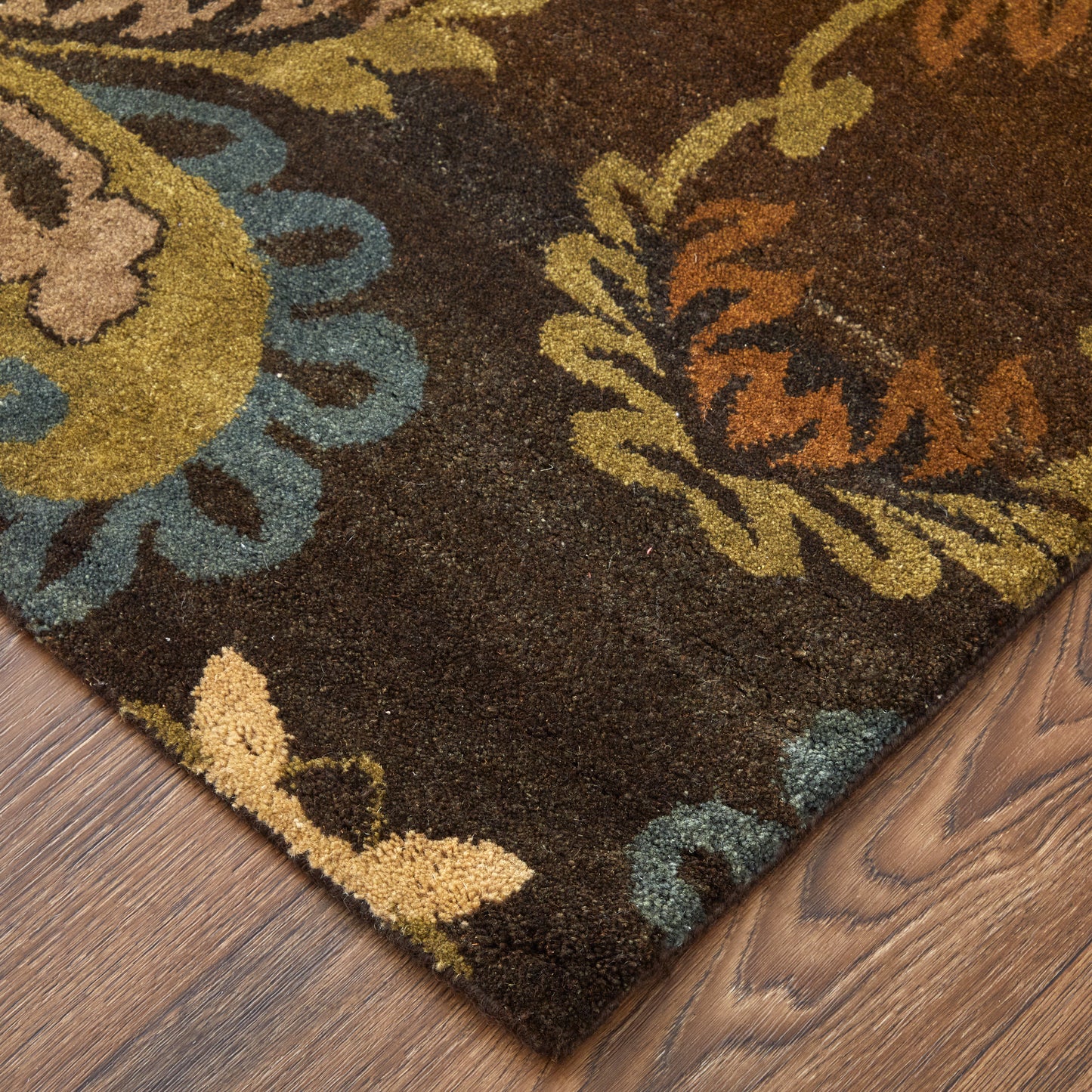 Amzad Transitional/Classic/Cottage Floral & Botanical/Paisley Brown/Tan/Green - Feizy Rug