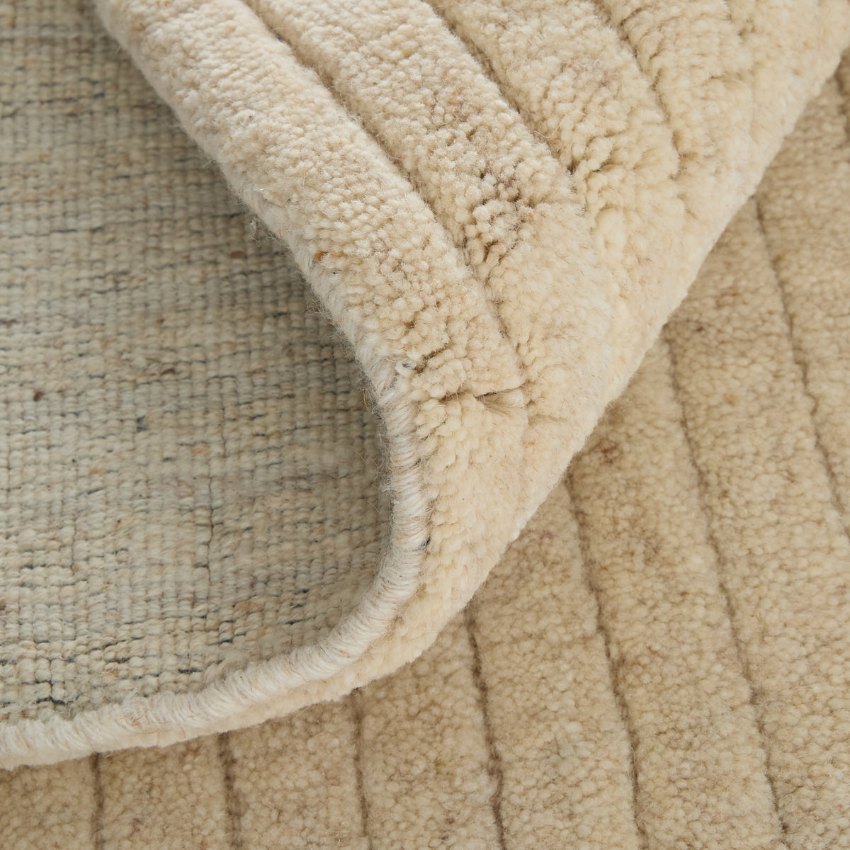 Cornerstone Modern/Casual Solid/Stripes Ivory - Feizy Rug