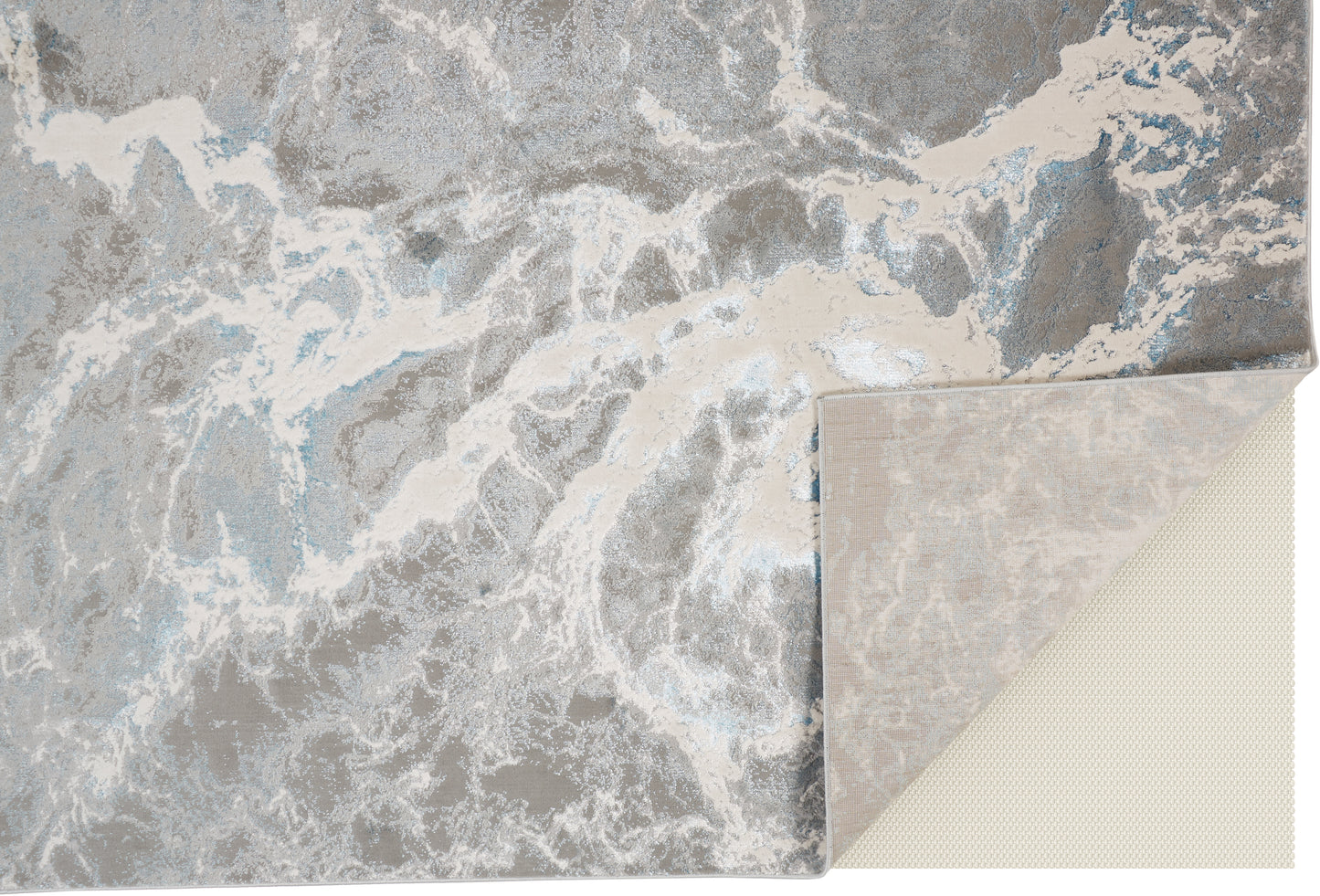 Azure Modern/Industrial/Casual Silver/Gray/Ivory Runner  Feizy Rugs Small Parcel,Feizy Rugs,Azure,Silver/Gray/Ivory,2'10" x 7'10",Runner,Polyester/Polypropylene,Modern/Industrial/Casual,Turkey