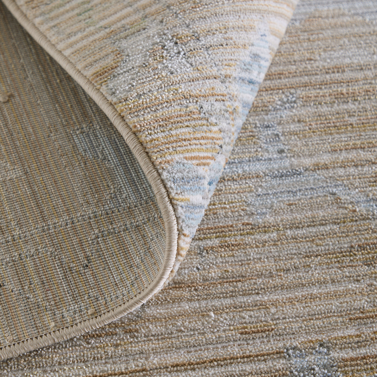Augustine Traditional/Classic/Vintage Floral & Botanical/Distressed Tan/Blue/Ivory - Feizy Rug