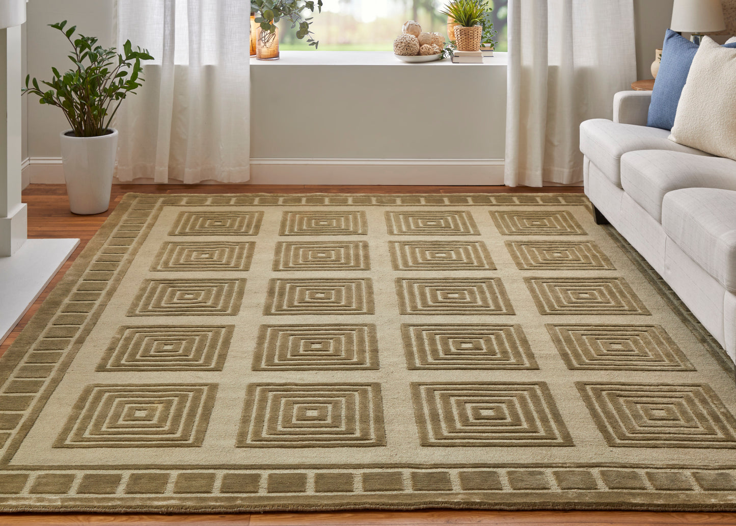 Channels Modern/Global Geometric Green - Feizy Rug