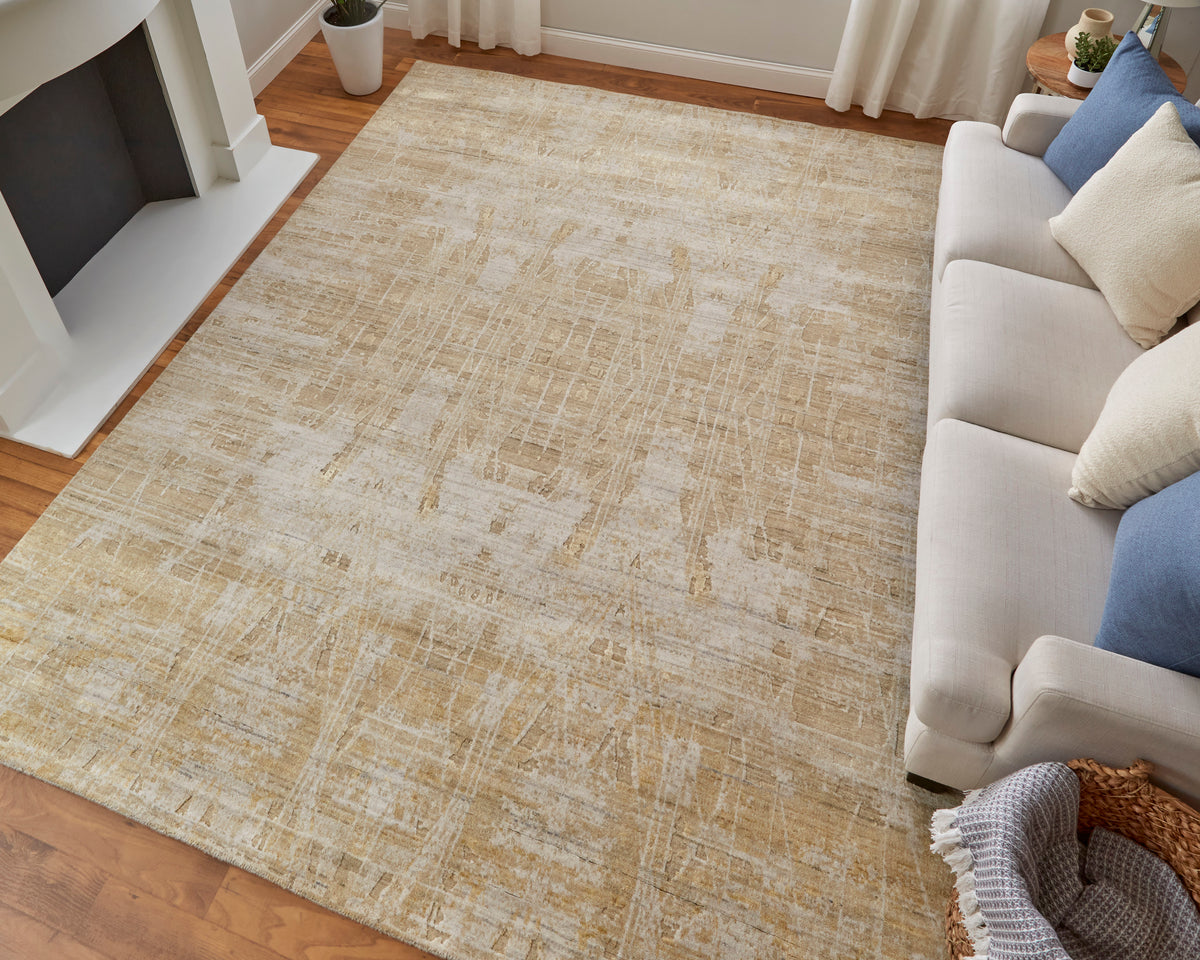 Eastfield Modern Abstract Yellow/Ivory/Gold 69FP - Feizy Rug