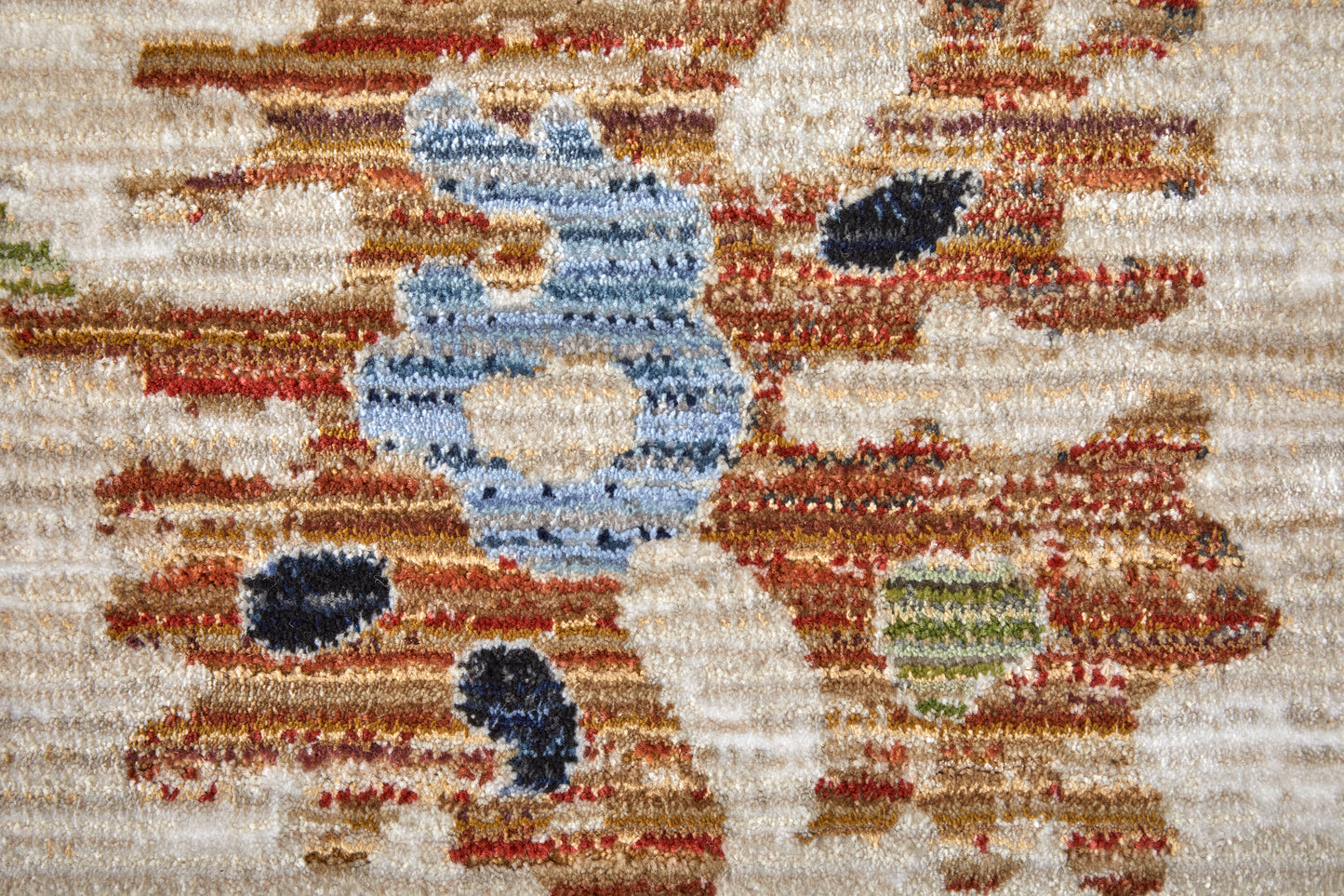 Melrose Transitional/Bohemian & Eclectic/Cottage Floral & Botanical Ivory/Red/Blue - Feizy Rug