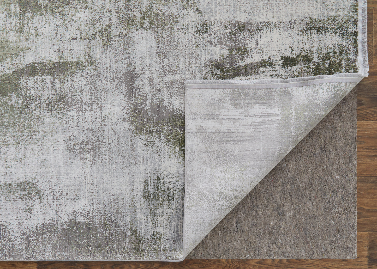 Cadiz Modern/Industrial/Global Gray/Green/Silver Accent Rug