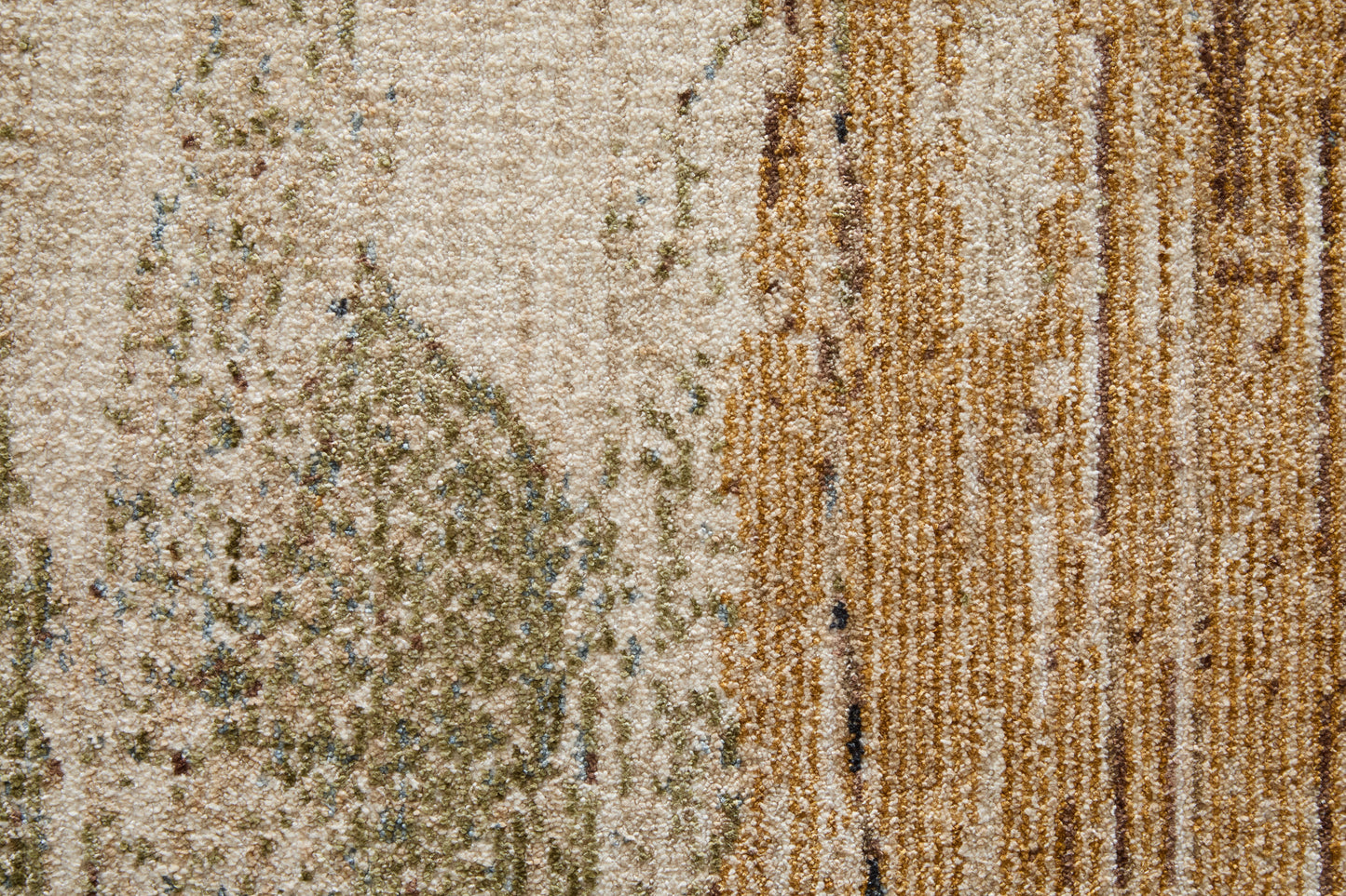 Pearson Modern/Industrial Abstract/Watercolor/Distressed Green/Ivory/Brown - Feizy Rug