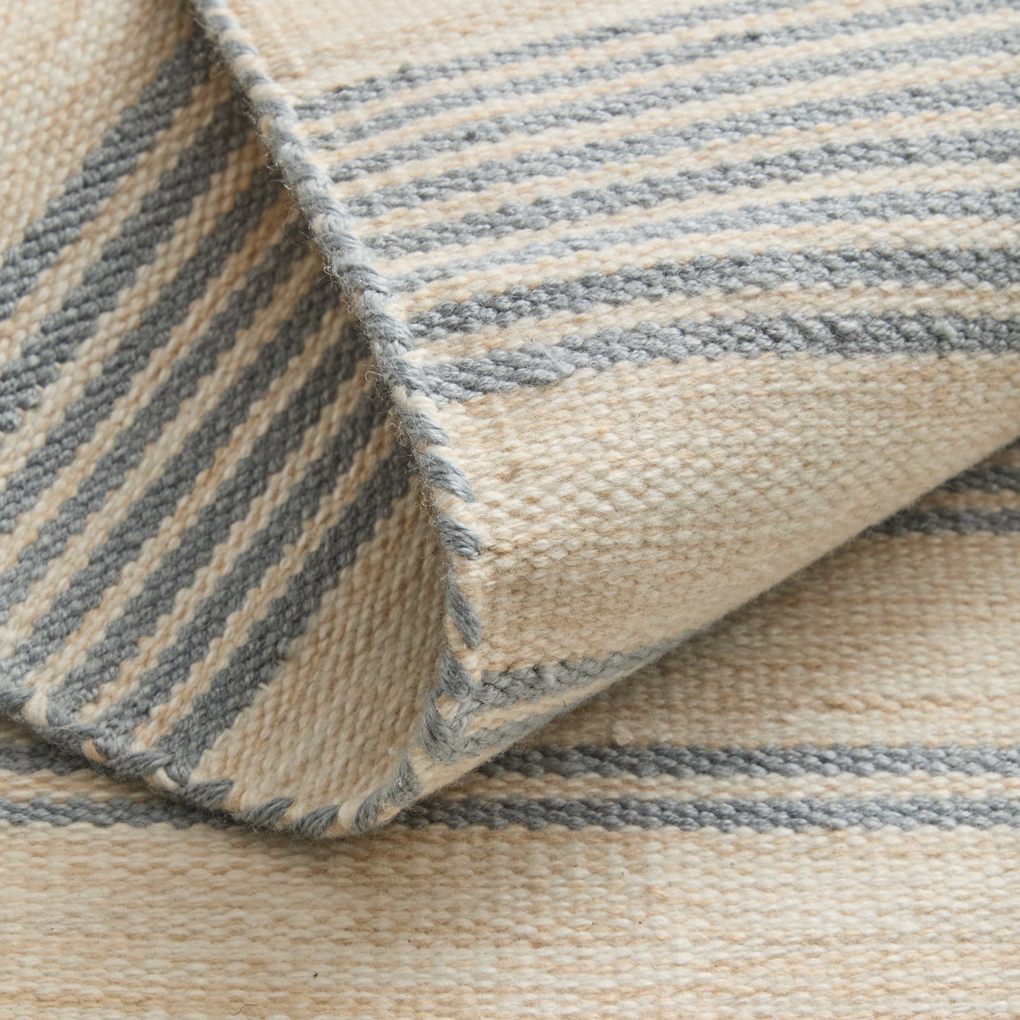 Duprine Transitional/Casual/Nautical & Coastal Stripes/Geometric Blue/Ivory/Tan - Feizy Rug
