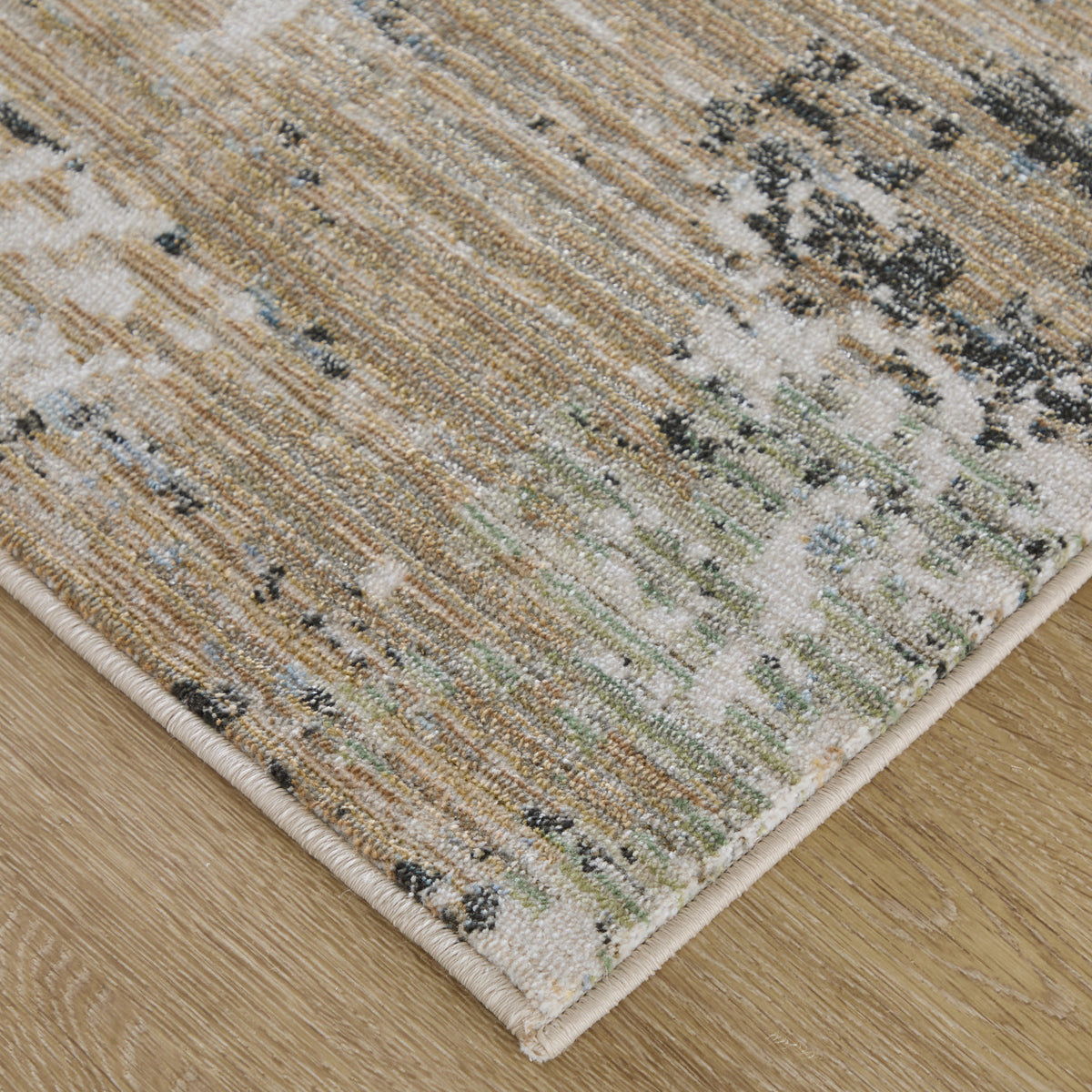 Greenwich Modern Abstract/Distressed Ivory/Tan/Blue - Feizy Rug