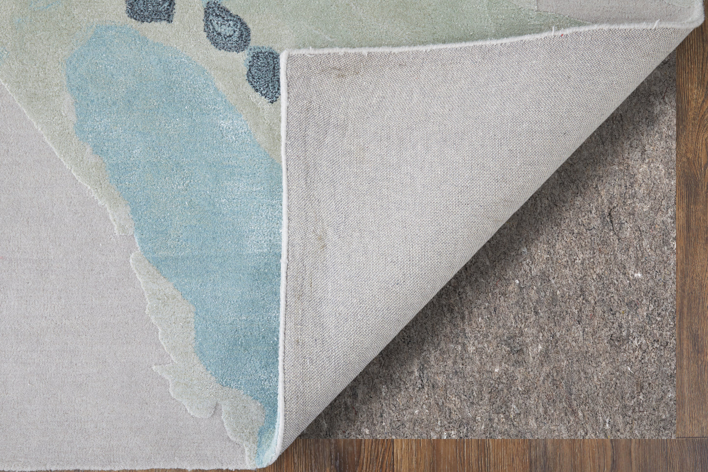 Kawai Modern/Bohemian & Eclectic/Casual Green/Blue/Ivory Area Rug