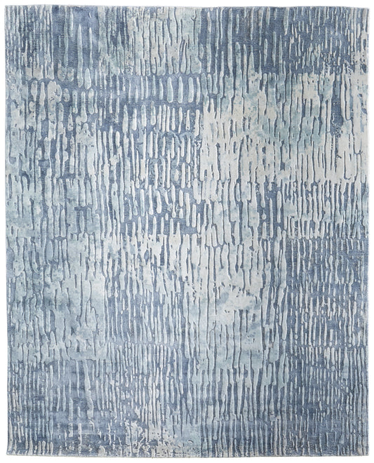 Braden Modern/Industrial/Casual Abstract/Watercolor Blue/Ivory - Feizy Rug