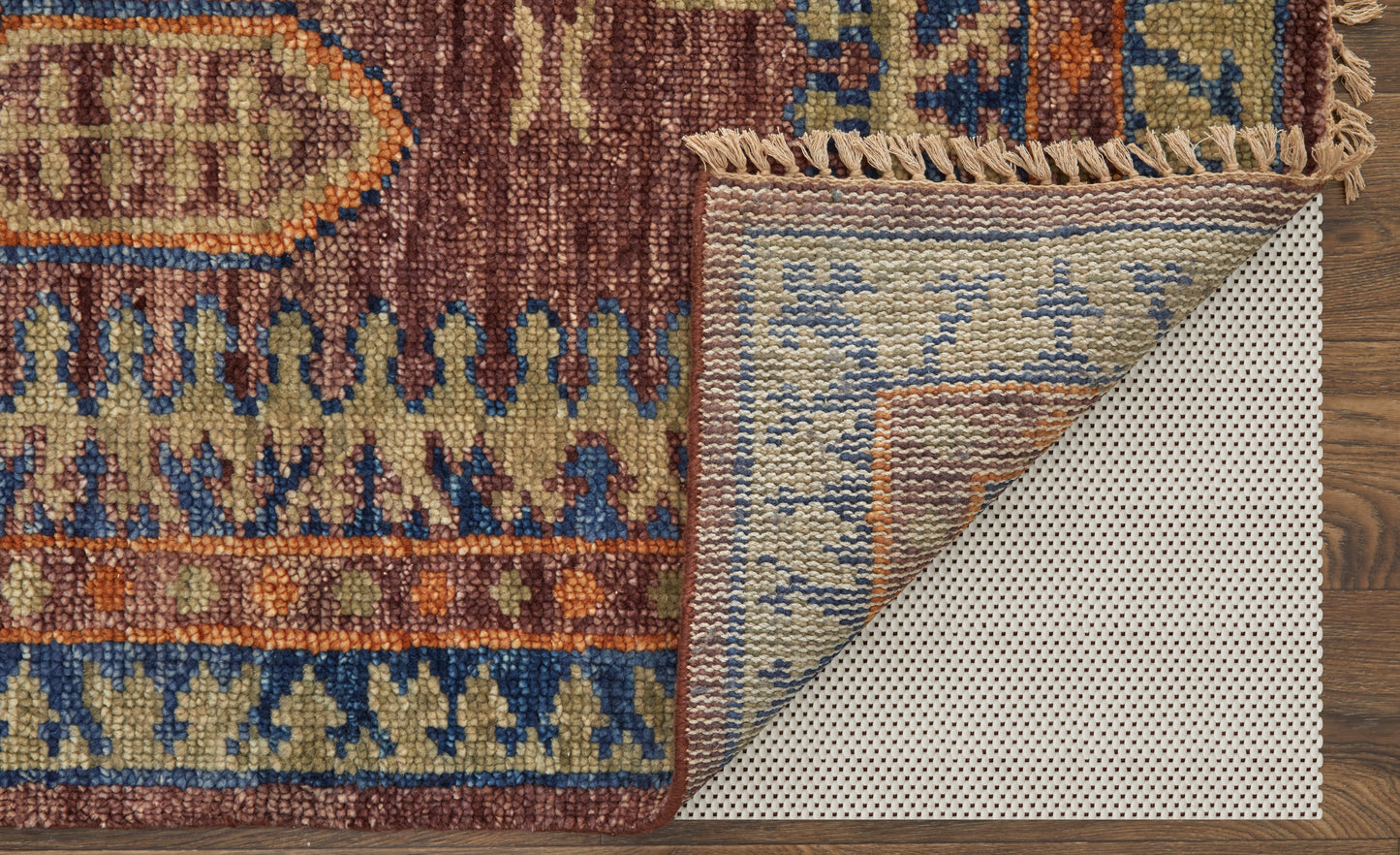 Fillmore Traditional/Bohemian & Eclectic Geometric/Diamond/Bordered Red/Green/Blue - Feizy Rug