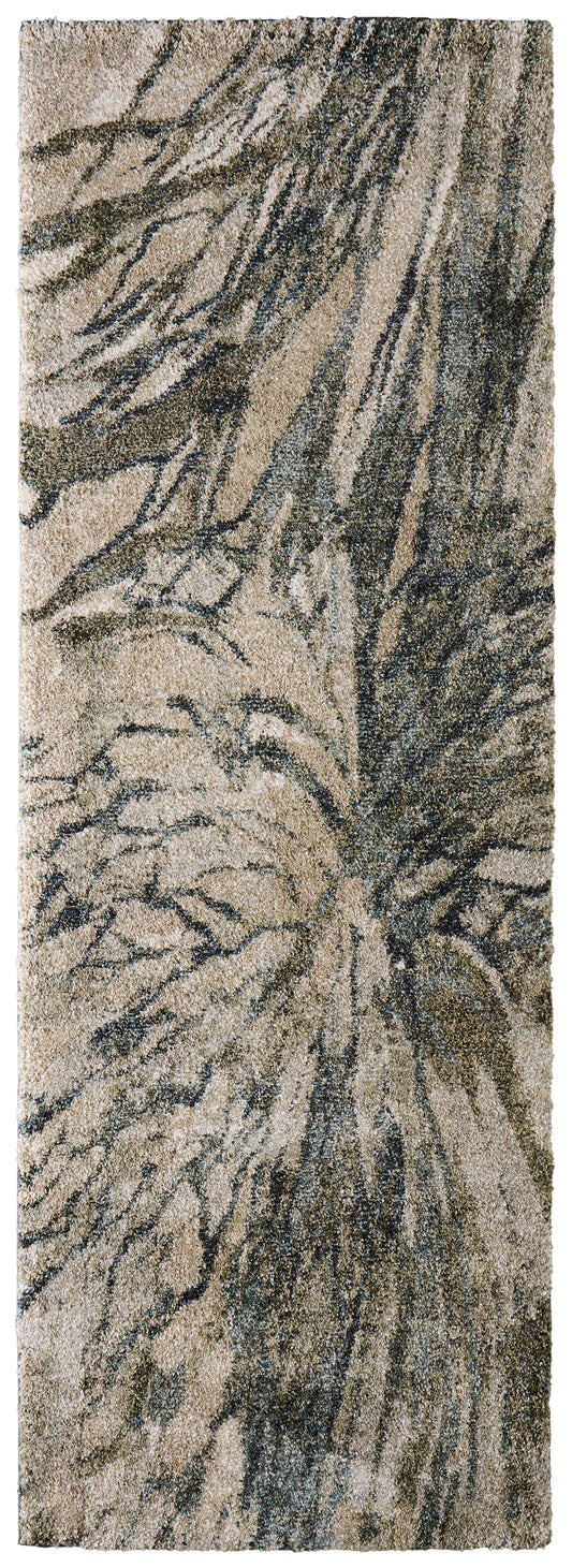 Skyview Modern/Bohemian & Eclectic/Industrial Gray/Green/Ivory Runner  Feizy Rugs Small Parcel,Feizy Rugs,Skyview,Gray/Green/Ivory,2'6" x 7'3",Runner,Polypropylene,Modern/Bohemian & Eclectic/Industrial,Turkey