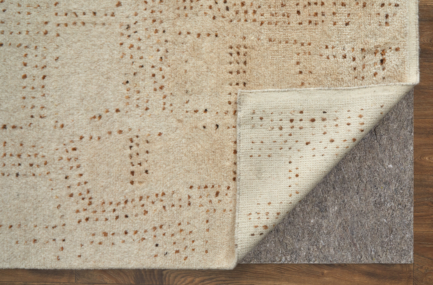 Truxel Modern/Casual Polka Dots/Geometric Tan/Brown - Feizy Rug