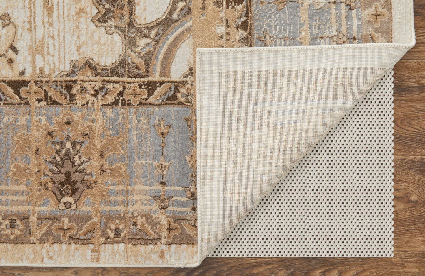 Celene Traditional/French & Victorian/Vintage Bordered/Medallion/Distressed Tan/Brown/Gray - Feizy Rug