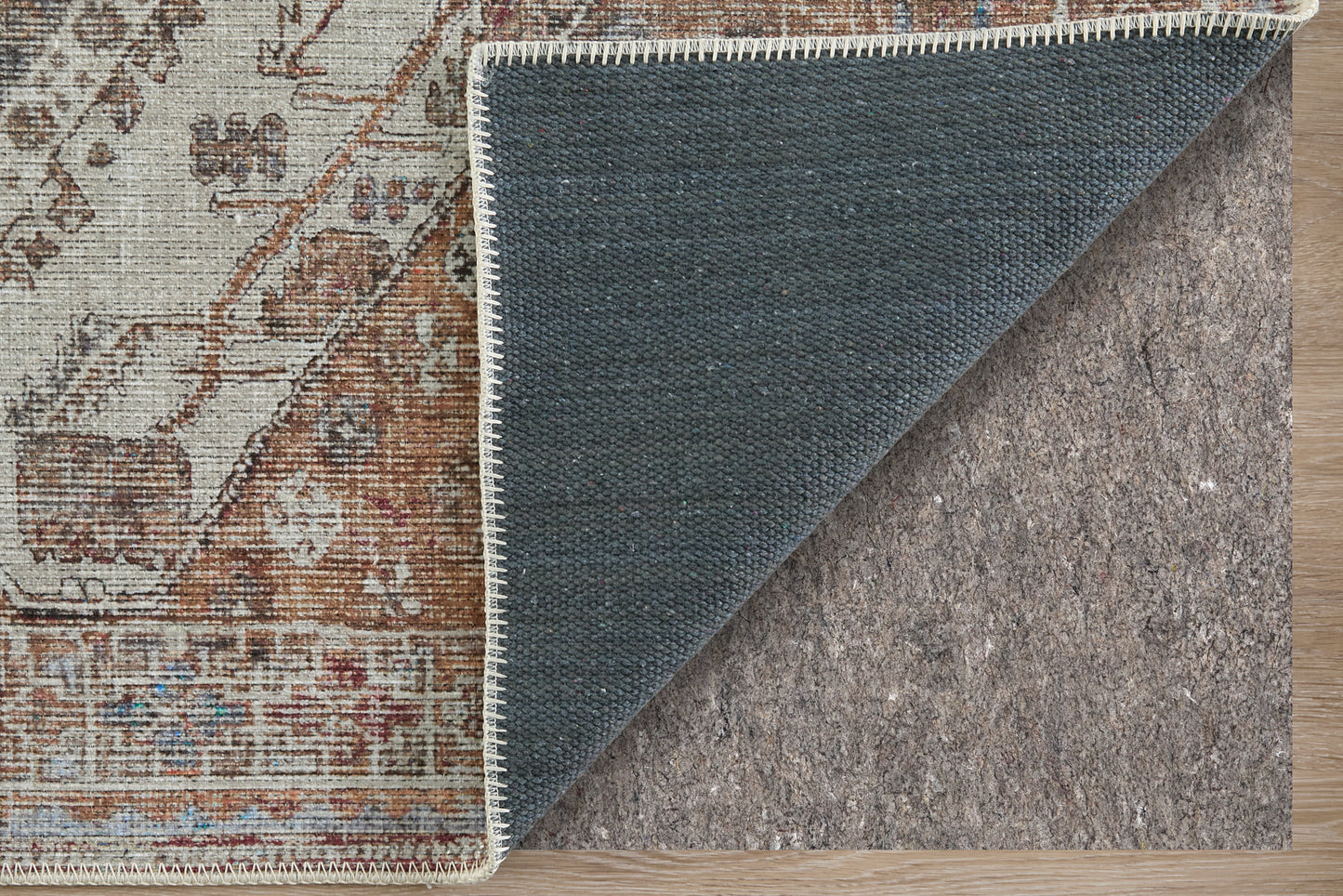 Percy Transitional/Bohemian & Eclectic/Classic Medallion/Distressed/Persian Ivory/Orange/Brown - Feizy Rug