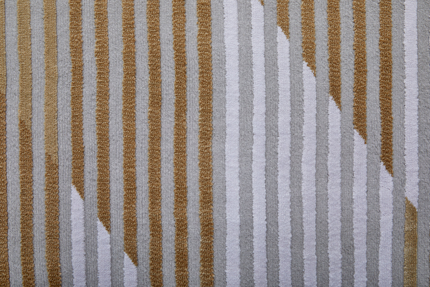 Marigold Modern/Mid-Century Modern/Industrial Geometric/Gradient & Ombre/Herringbone Gold/Gray/White - Feizy Rug