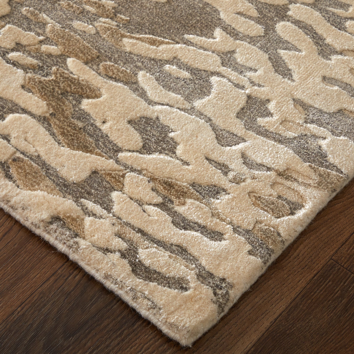 Braden Modern/Industrial/Casual Abstract/Watercolor Tan/Taupe - Feizy Rug