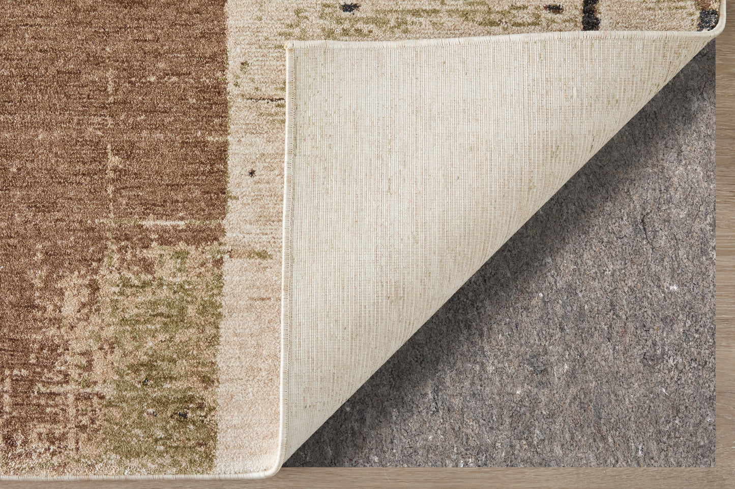 Pearson Modern/Industrial Abstract/Color Block/Distressed Ivory/Green/Brown - Feizy Rug