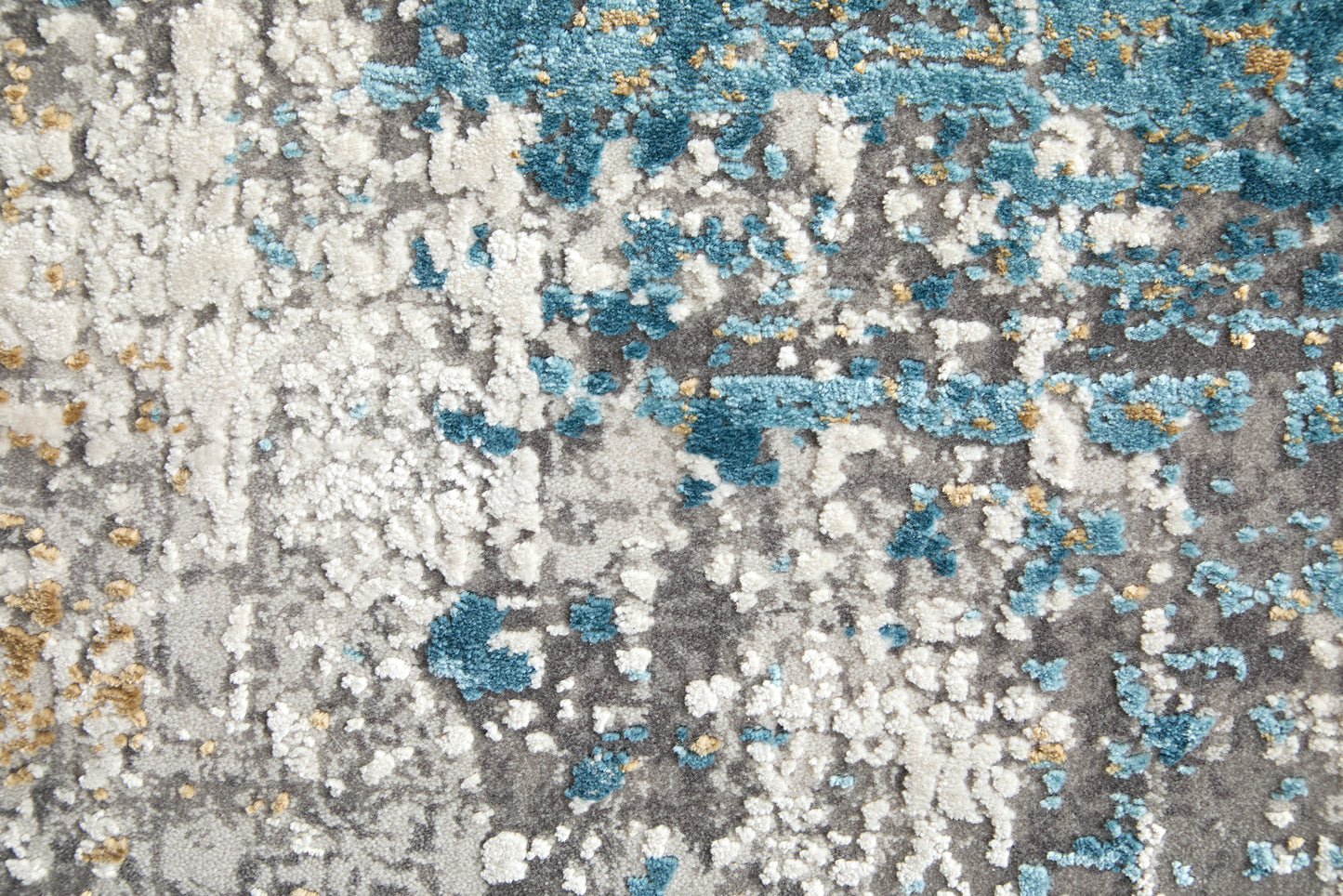 Cadiz Modern/Industrial/Luxury & Glam Ivory/Blue/Gold Accent Rug