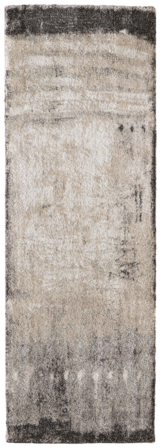 Skyview Modern/Industrial Gray/Ivory/Taupe Runner  Feizy Rugs Small Parcel,Feizy Rugs,Skyview,Gray/Ivory/Taupe,2'6" x 7'3",Runner,Polypropylene,Modern/Industrial,Turkey