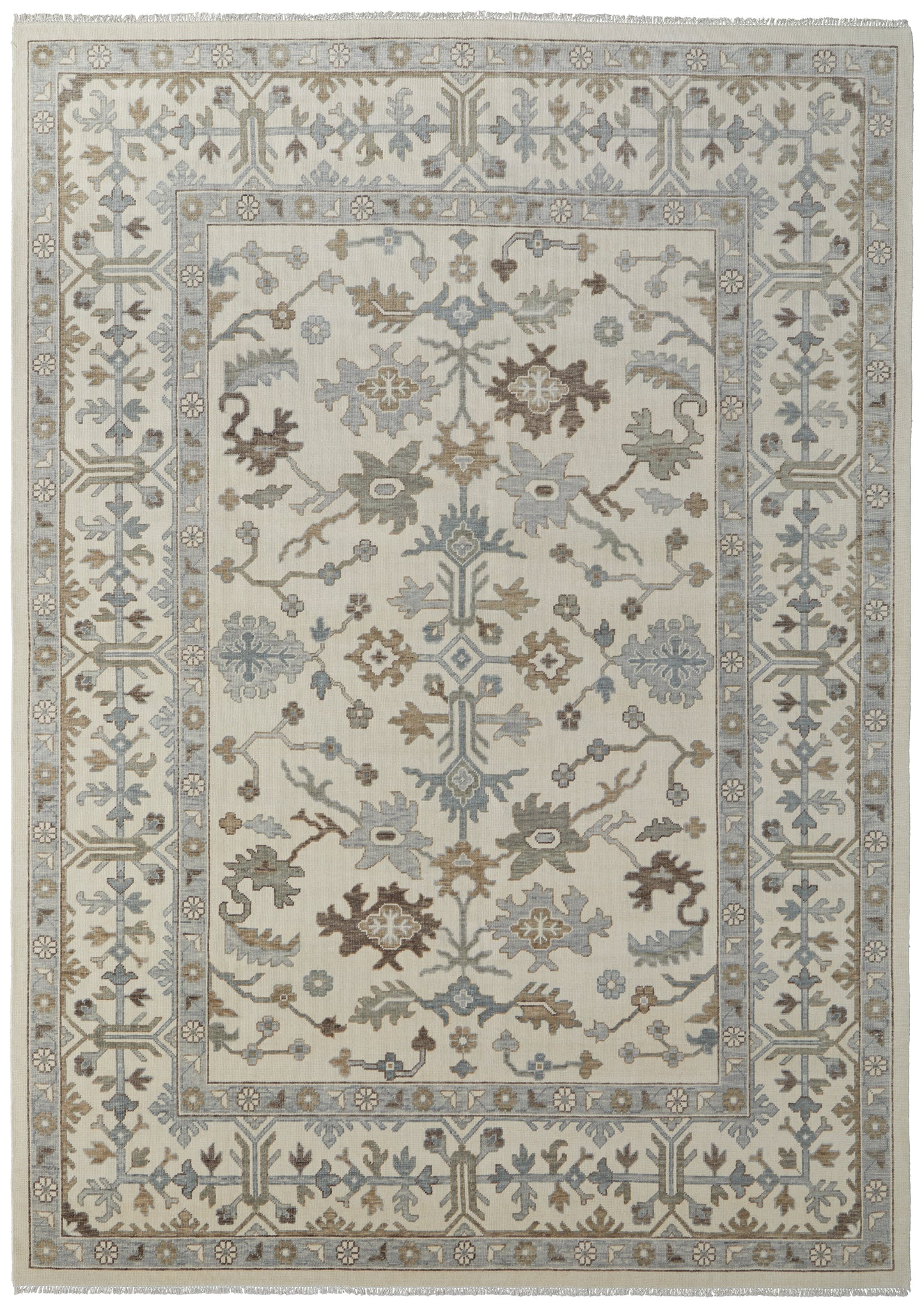 Karina Transitional/Bohemian & Eclectic/Craftsman Ivory/Gray/Brown Accent Rug