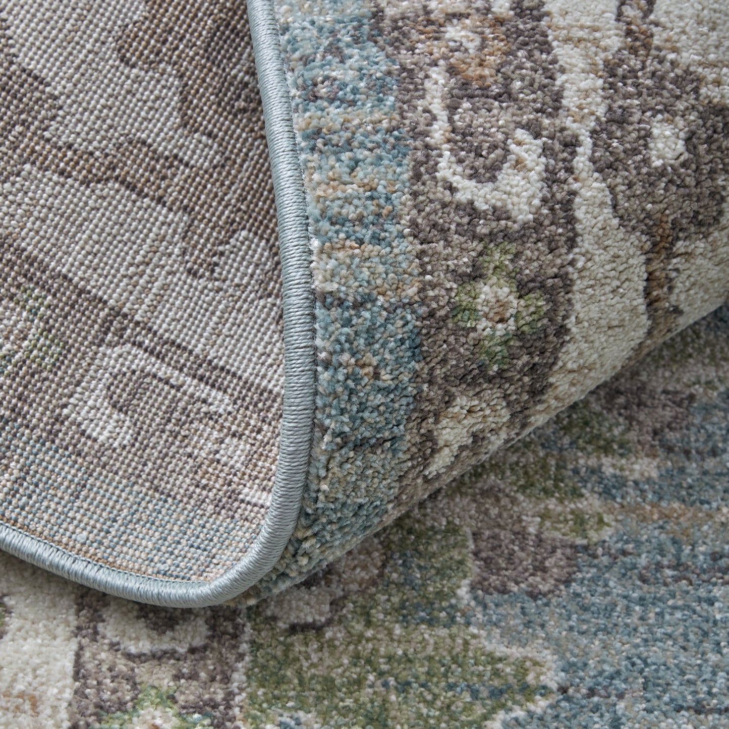 Dartmouth Transitional/Bohemian & Eclectic/Casual Blue/Ivory/Brown Area Rug