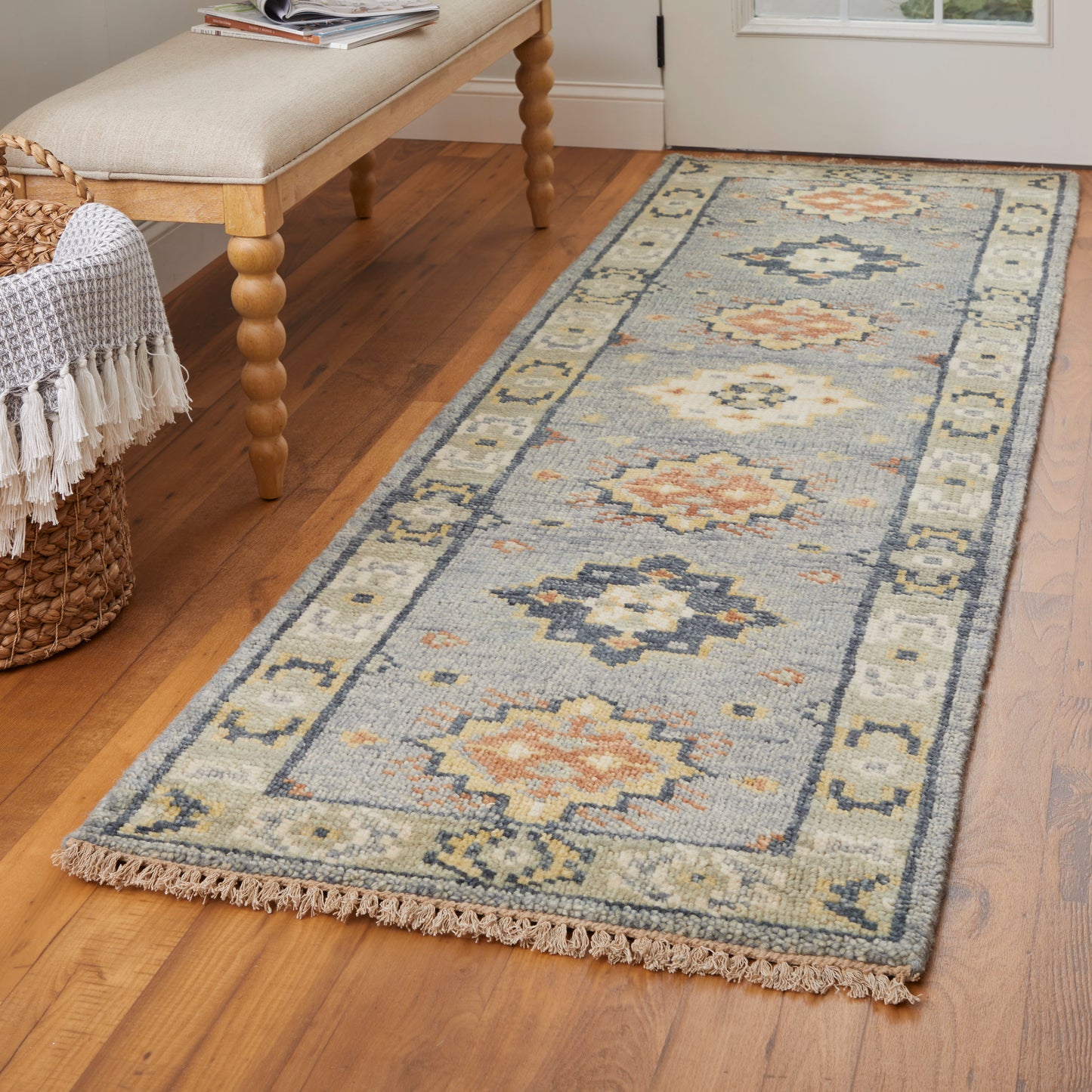 Fillmore Transitional/Bohemian & Eclectic/Craftsman Diamond/Medallion/Southwestern Blue/Taupe/Gray - Feizy Rug