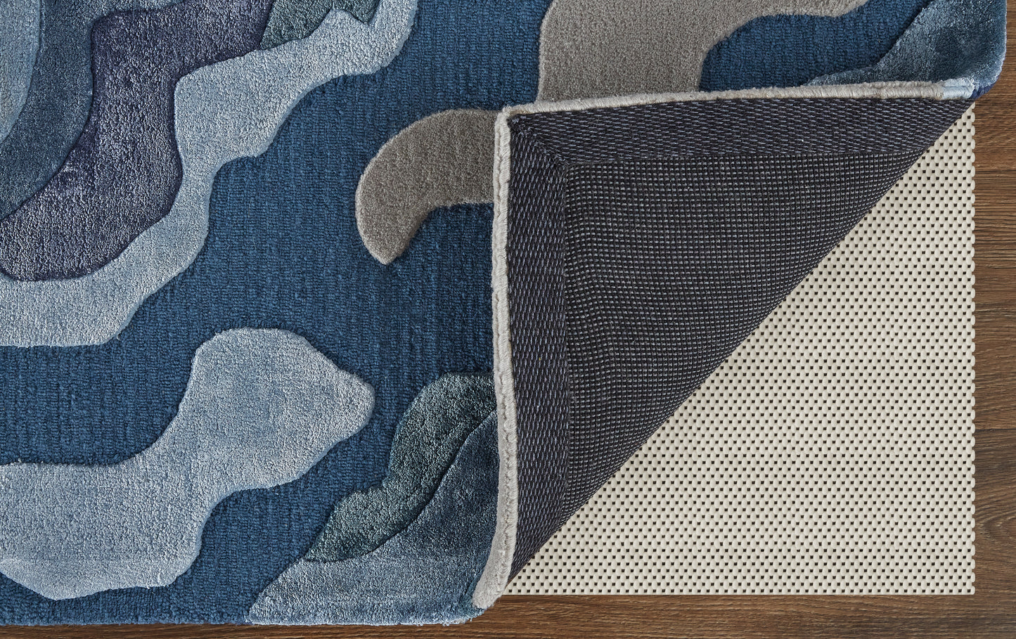 Serrano Transitional/Industrial/Casual Abstract/Watercolor Gray/Taupe/Blue - Feizy Rug