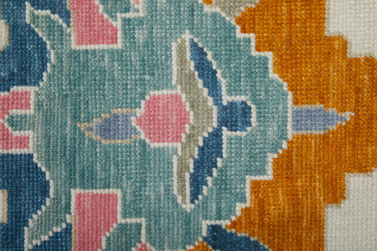 Karina Transitional/Bohemian & Eclectic/Craftsman Floral & Botanical/Bordered Ivory/Blue/Pink - Feizy Rug