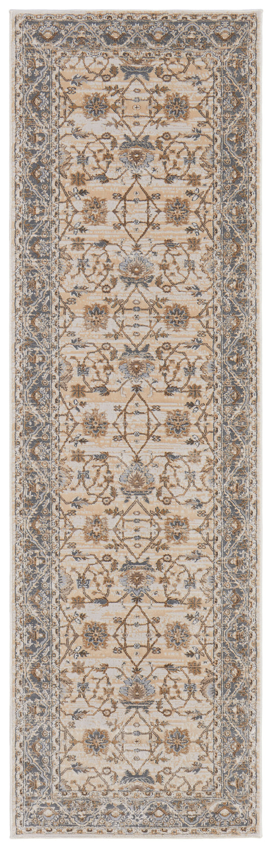 Celene Traditional/Luxury & Glam/Vintage Tan/Ivory/Gray Runner  Feizy Rugs Small Parcel,Feizy Rugs,Celene,Tan/Ivory/Gray,2'6" x 8',Runner,Viscose/Polyester,Traditional/Luxury & Glam/Vintage,Turkey