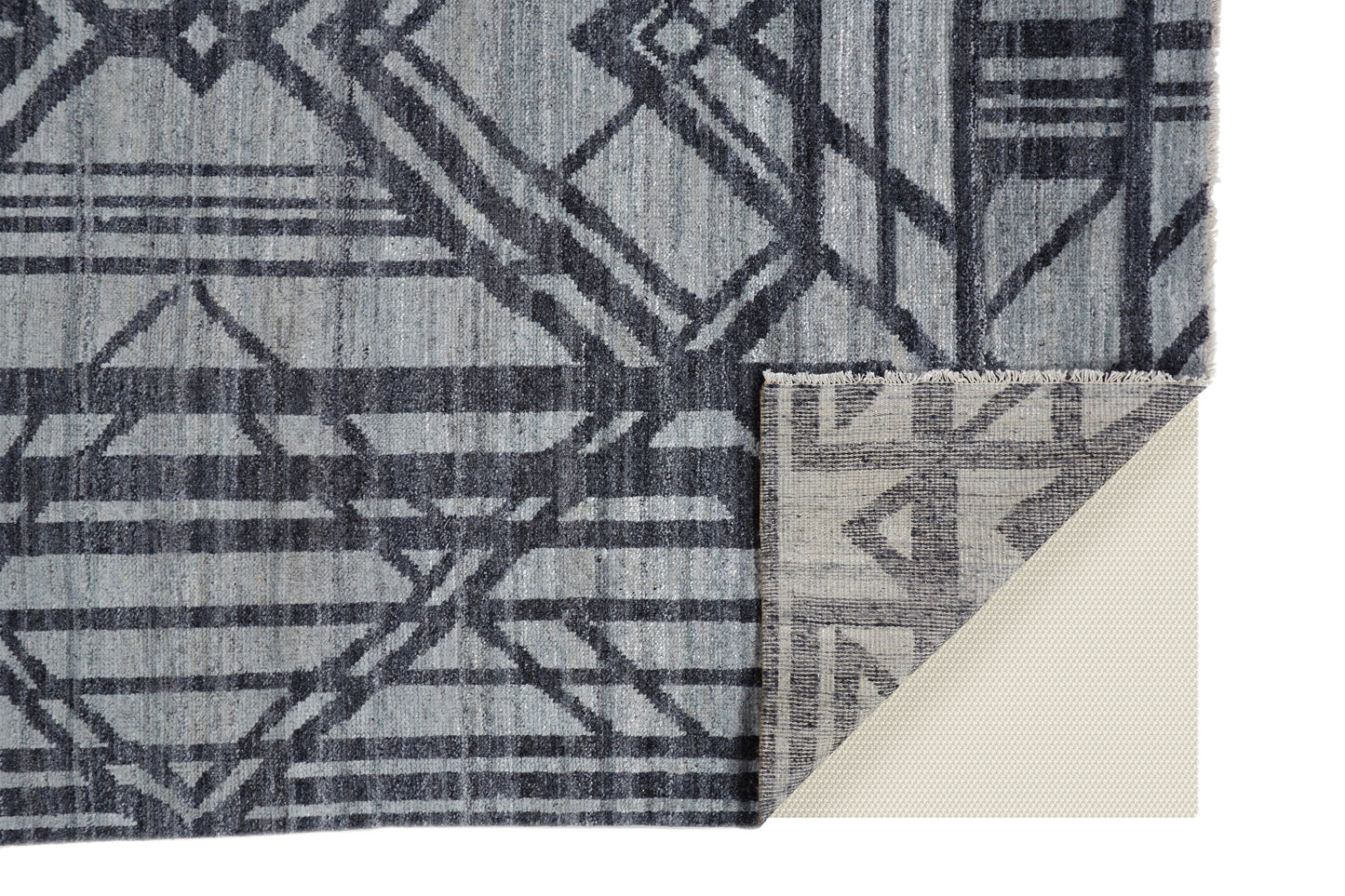 Vivien Modern/Mid-Century Modern/Vintage Geometric/Abstract Gray/Blue - Feizy Rug