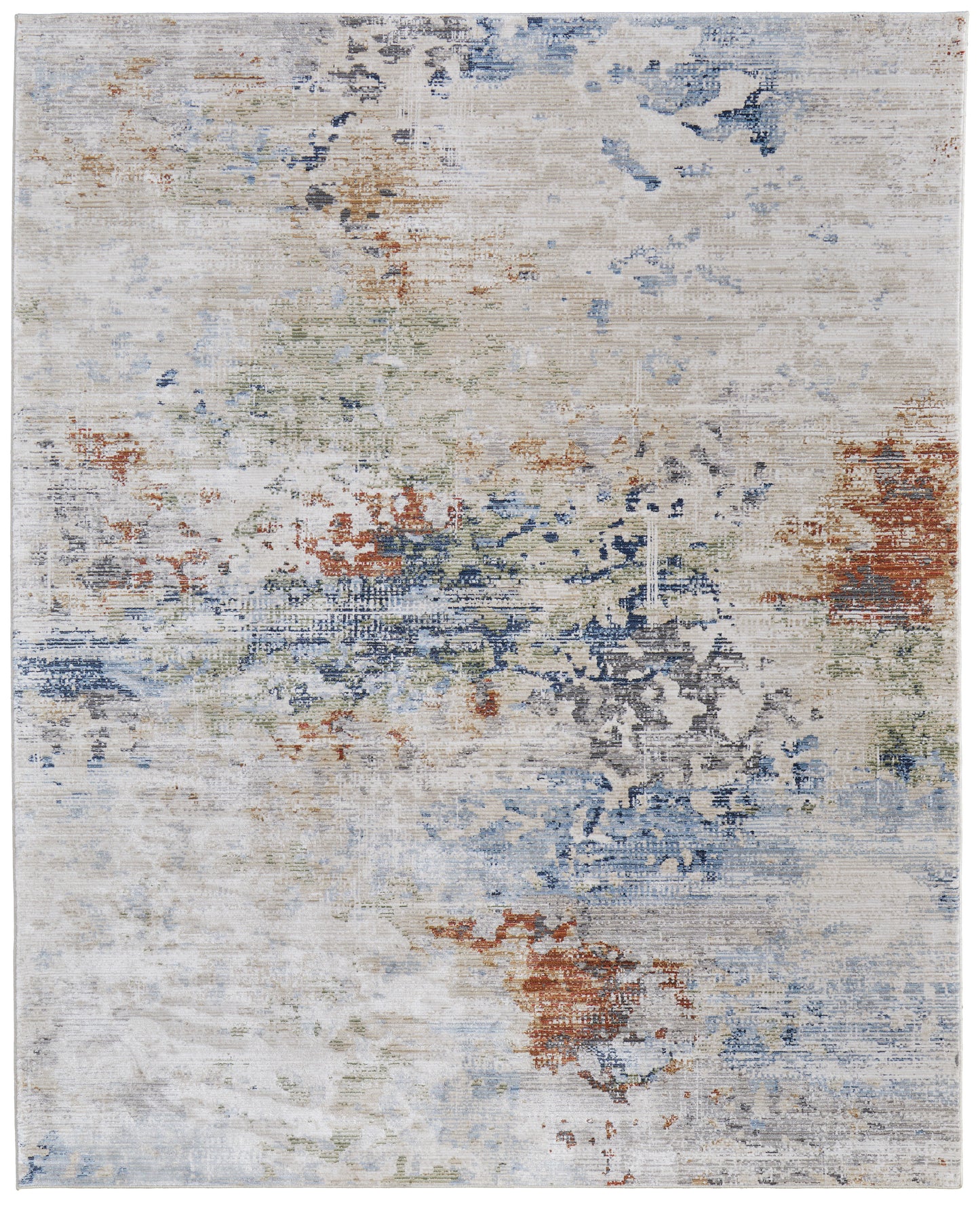 Sonora Modern/Casual/Industrial Ivory/Blue/Red Area Rug