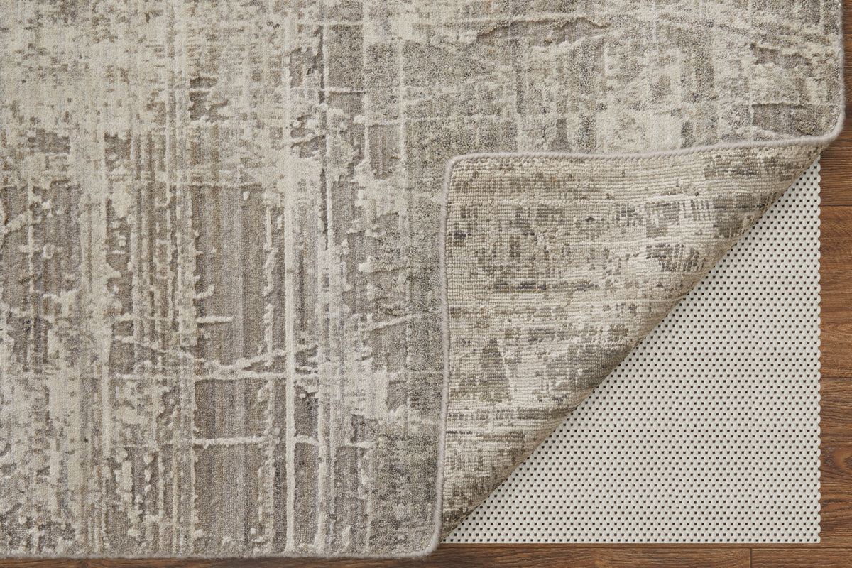 Eastfield Modern/Casual Abstract/Distressed Gray/Ivory 69A5 - Feizy Rug