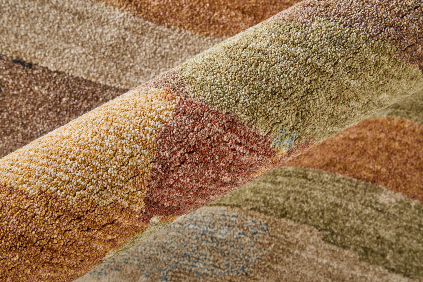Pearson Modern Abstract/Color Block Brown/Tan/Green - Feizy Rug