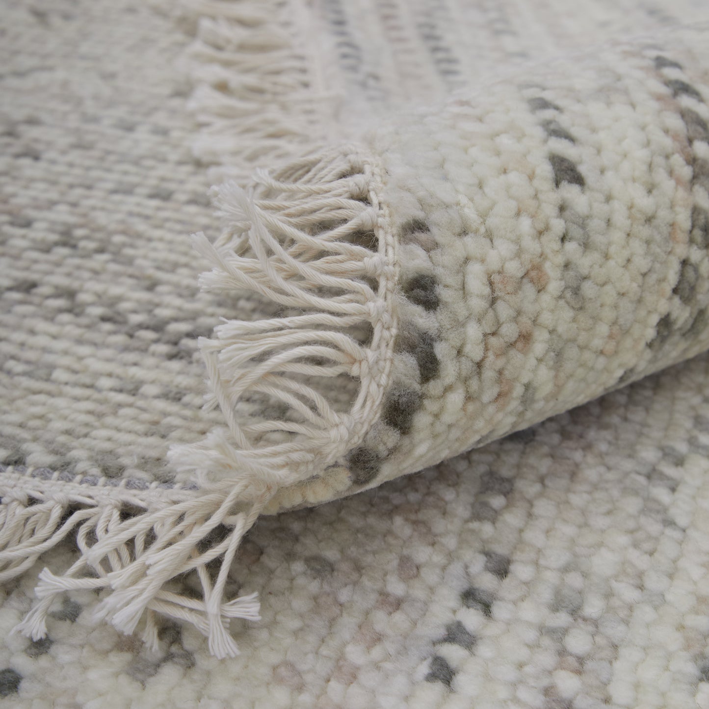 Branson Transitional/Casual/Scandinavian Solid/Geometric Ivory/Pink/Gray - Feizy Rug
