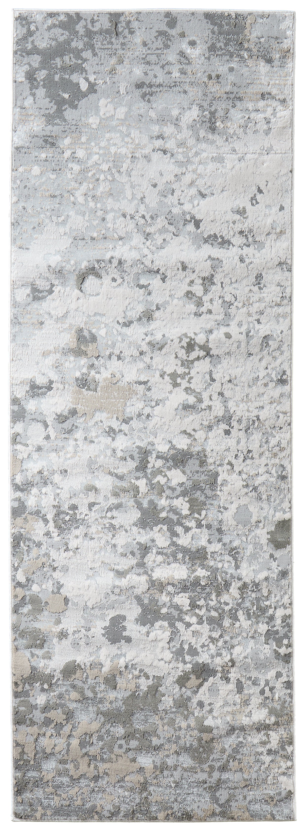 Micah Modern/Industrial/Luxury & Glam Abstract/Watercolor Silver/Gray/White - Feizy Rug
