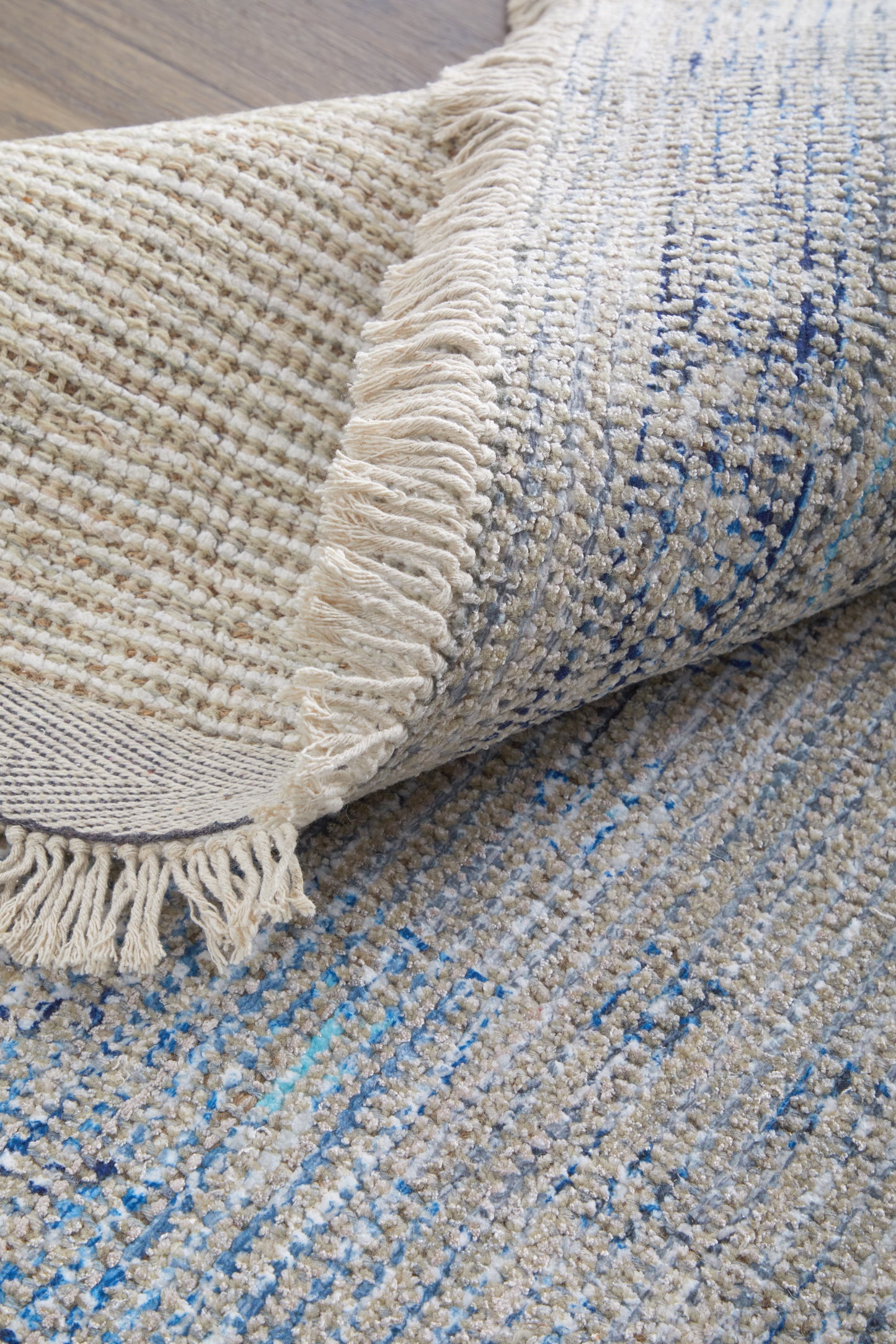 Caldwell Transitional/Bohemian & Eclectic/Vintage Gray/Blue/Ivory Area Rug