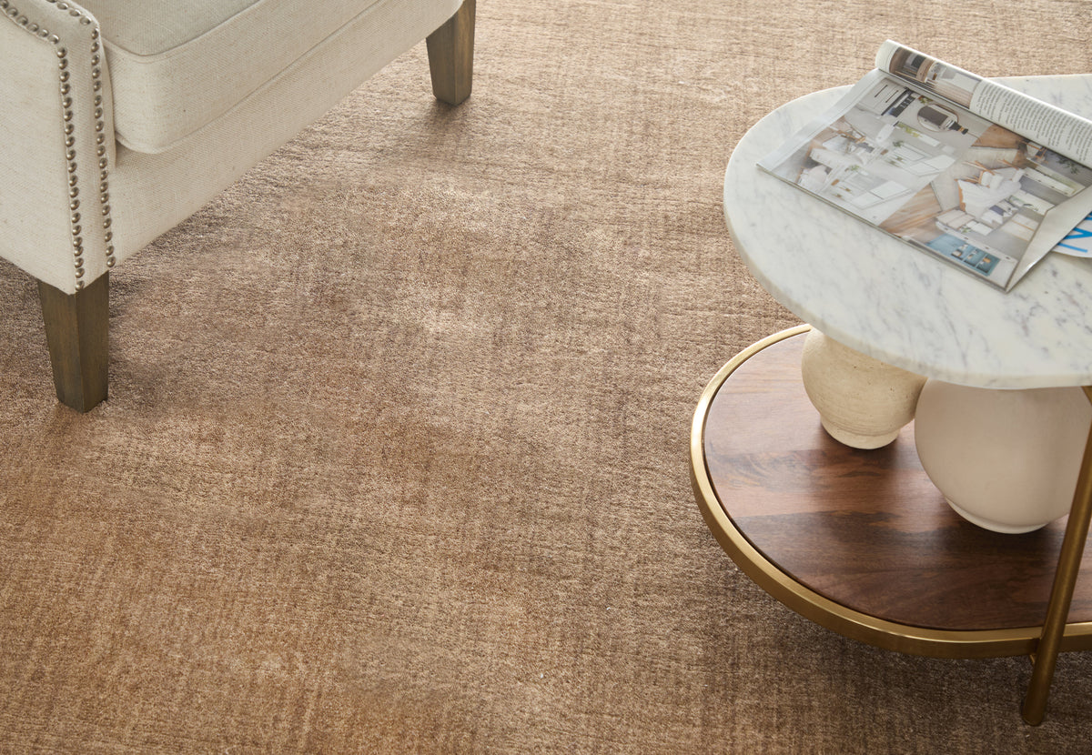 Luna Modern/Casual Solid Tan/Brown - Feizy Rug