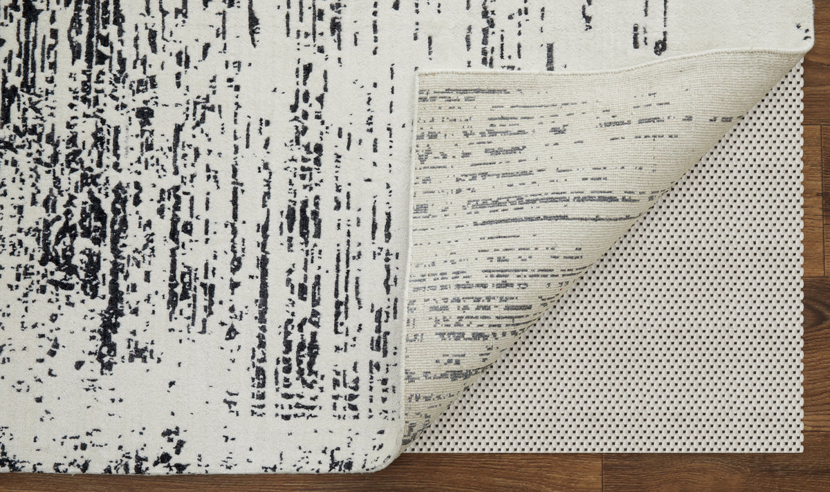 Coda Modern/Industrial/Global Abstract/Watercolor Black/White 8928 - Feizy Rug