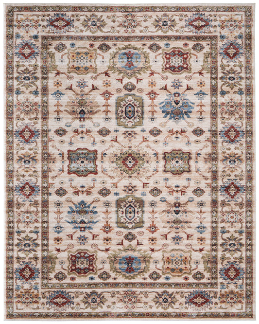 Pearson Traditional/Vintage Oriental/Bordered/Floral & Botanical Ivory/Green/Red - Feizy Rug