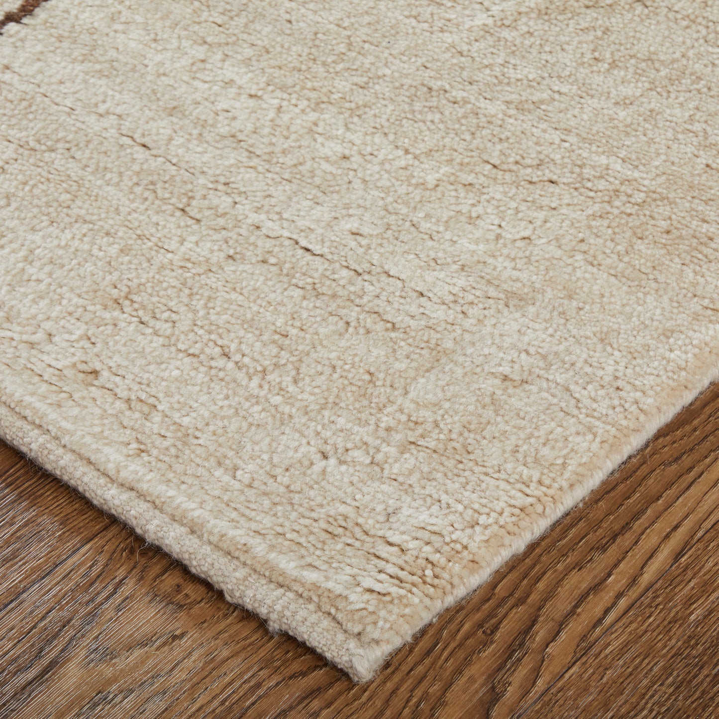 Agape Modern/Bohemian & Eclectic Abstract/Geometric Ivory/Brown - Feizy Rug